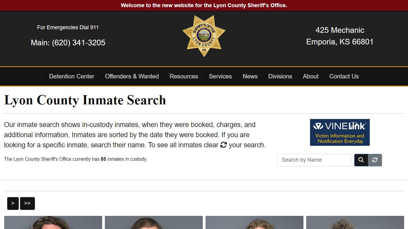 Inmate Search - Lyon County Sheriff's Office